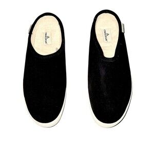 Staheekum Ladies'  Black Suede Lounge Sherpa Slip-On Cami Mule Select Size 9